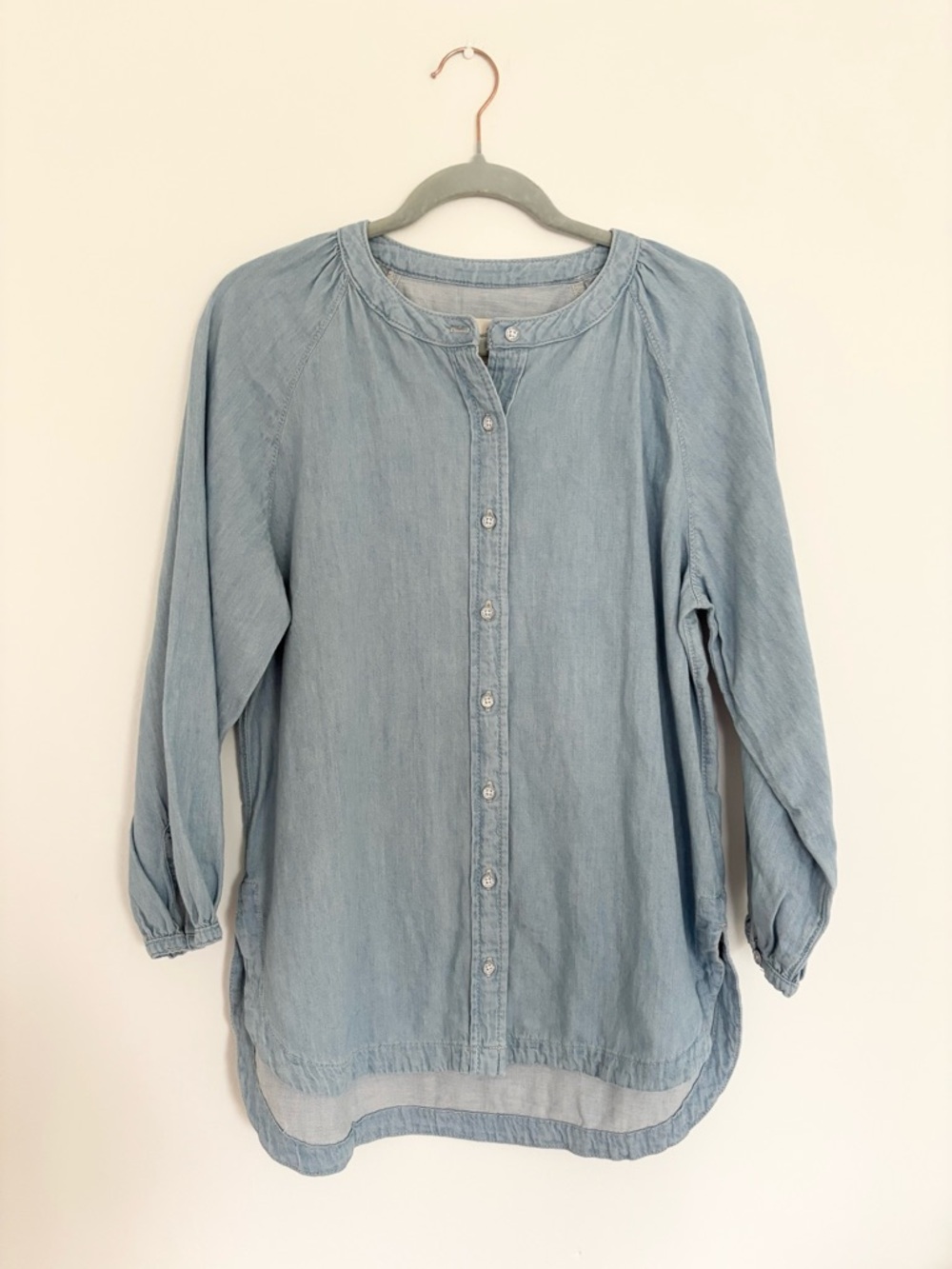 Universal Thread Light Blue Denim Button-Front Tunic